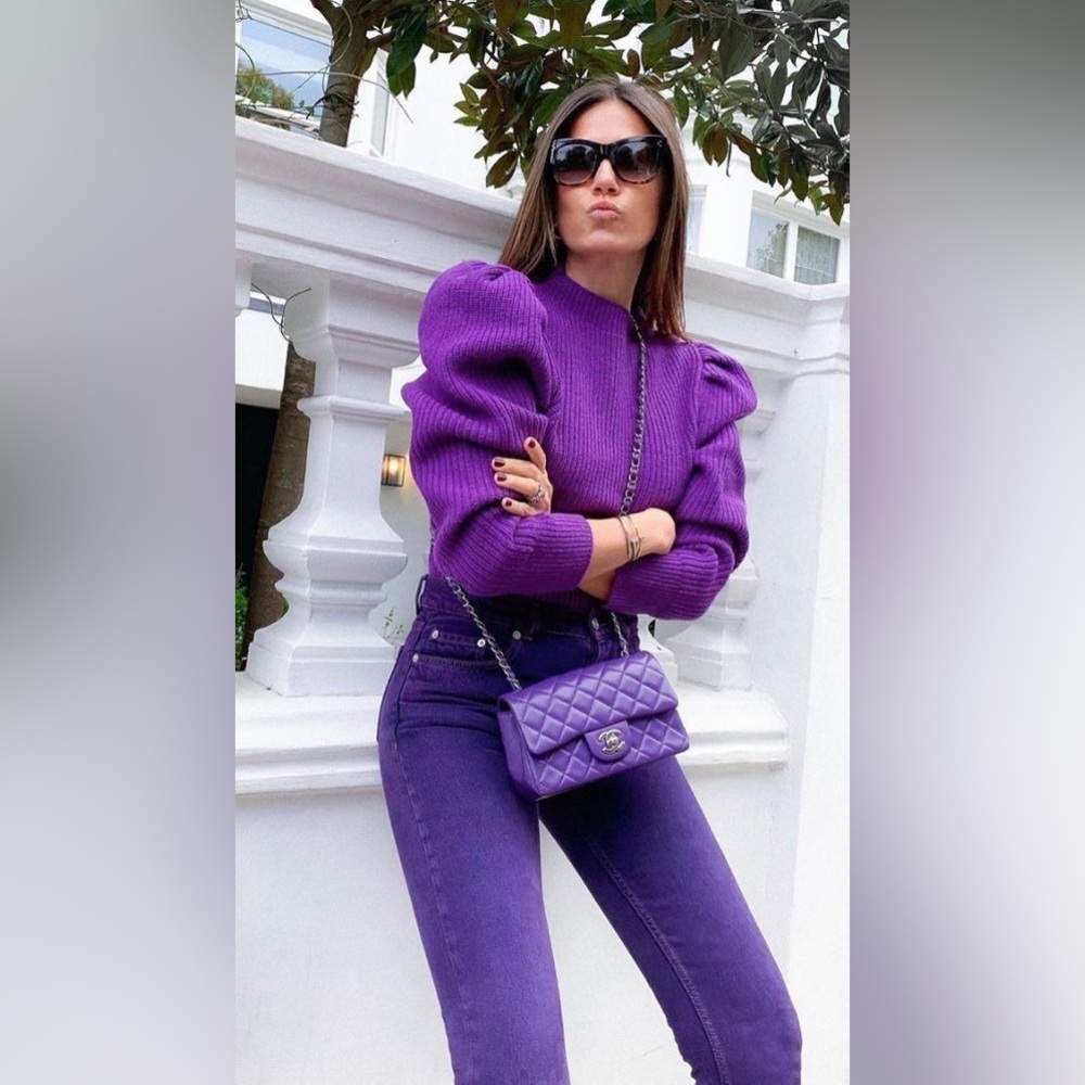PURPLE SKINNY LOW RISE JEANS